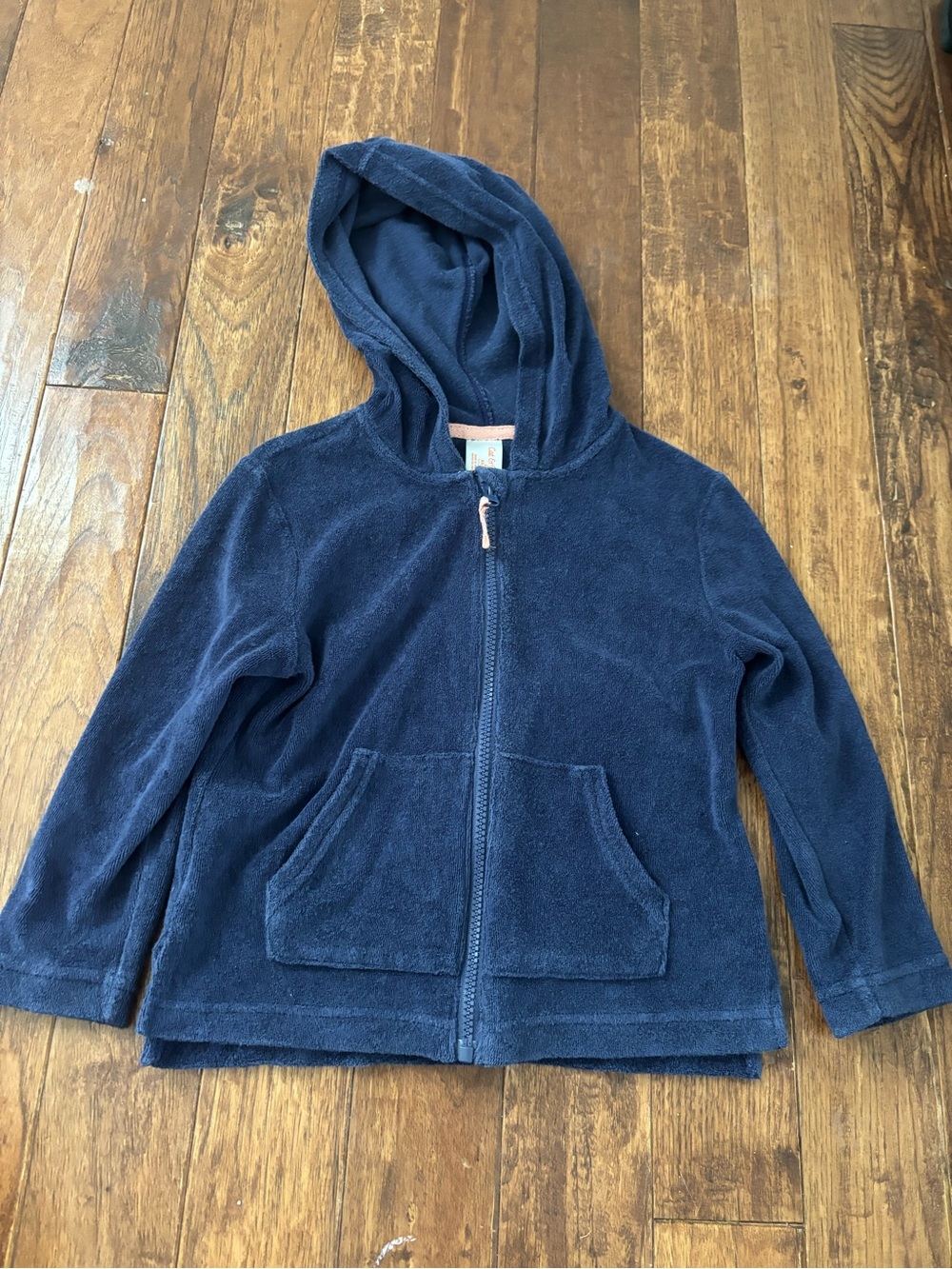 Cat & Jack Navy Hooded Zip Swim Coverup